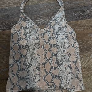 Pink and grey snakeskin American Eagle halter top